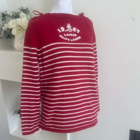 Lauren Ralph Lauren Red and White Nautical Sweater - Picture 2 of 7